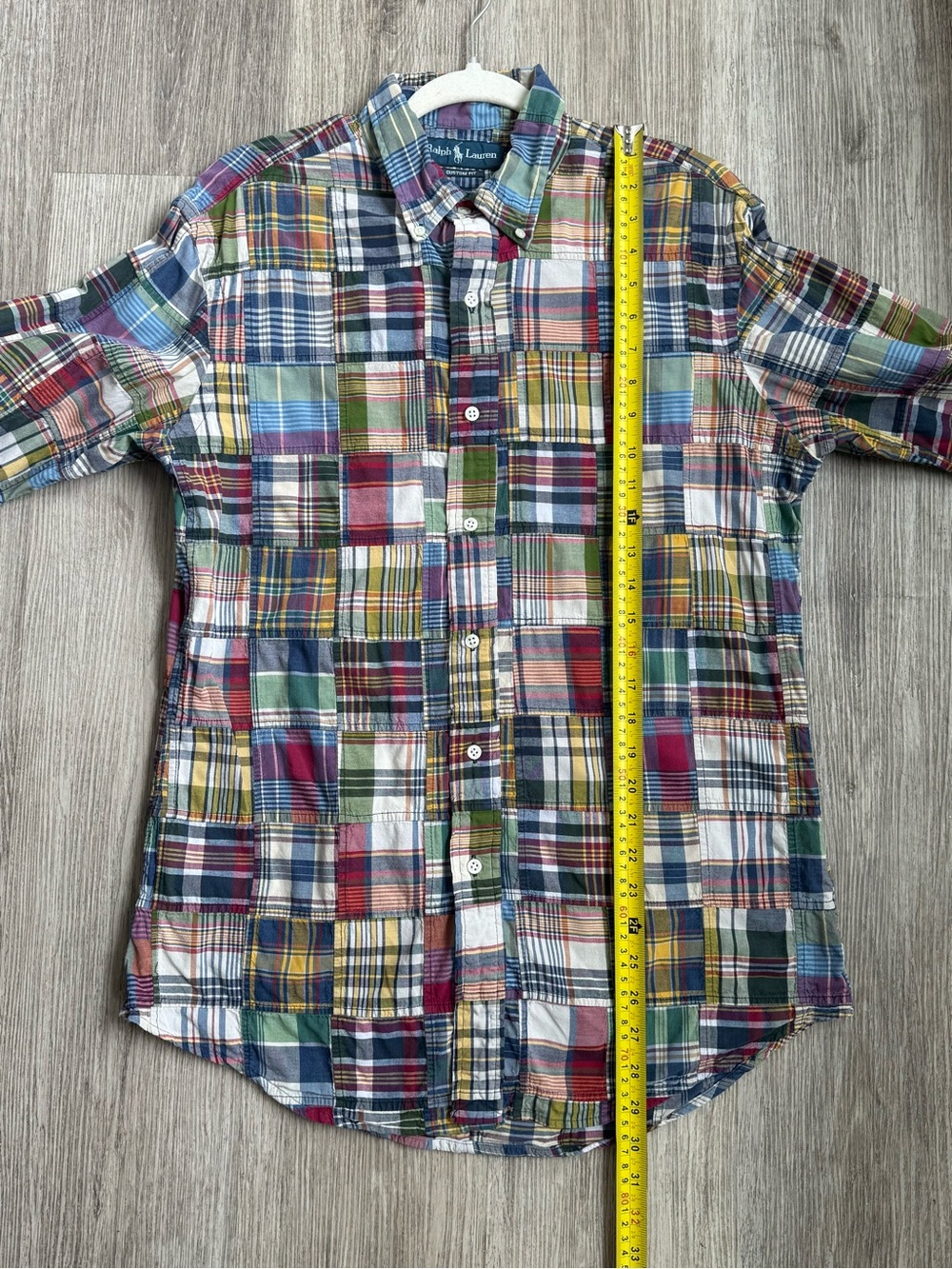 Polo Ralph Lauren Men’s M Custom Fit Madras Patchwork Shirt - Picture 8 of 9